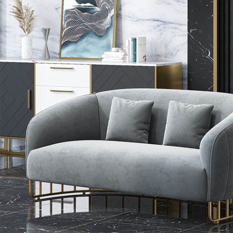 Velvet 29.52" Wide Sofa for Living Room Tuxedo Arm Sofa with Metal Frame