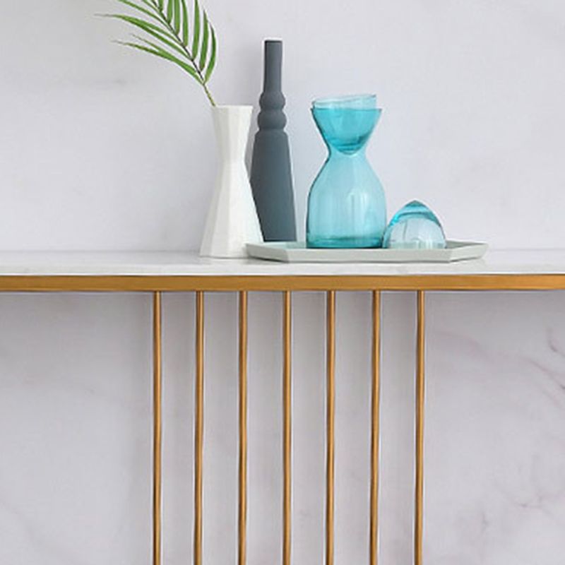Glam Console Accent Table Antieke afwerking Bafe -consoletafel in marmer