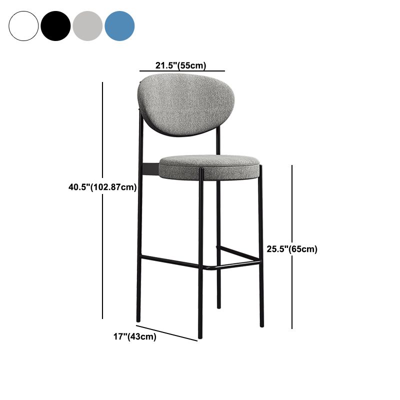 Living Room Upholstered Bar Stool Industrial Armless Bar Chair