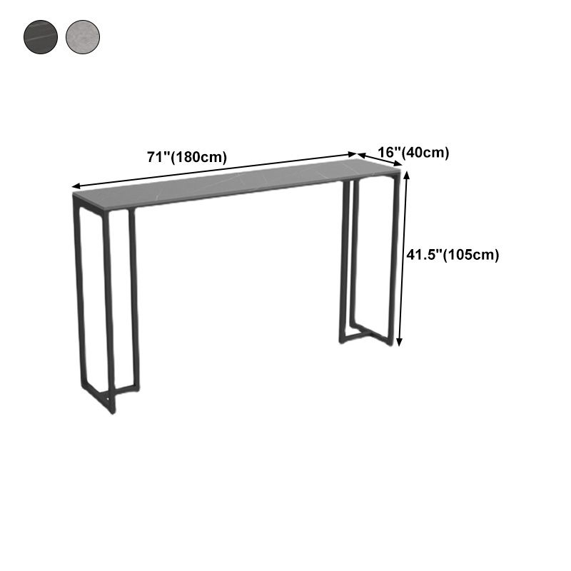 Stone Bar Dining Table Industrial Rectangle Bar Table with Black Base Clearhalo 'Bar Furniture' 'Bar Tables' 'bar_tables' 'furn' 'furn_bar_tables' 'Furniture' 'furniture_bar_tables' 'Kitchen & Dining Furniture' 1200x1200_693d7b38-1983-4c93-9cb4-969959ccd49b