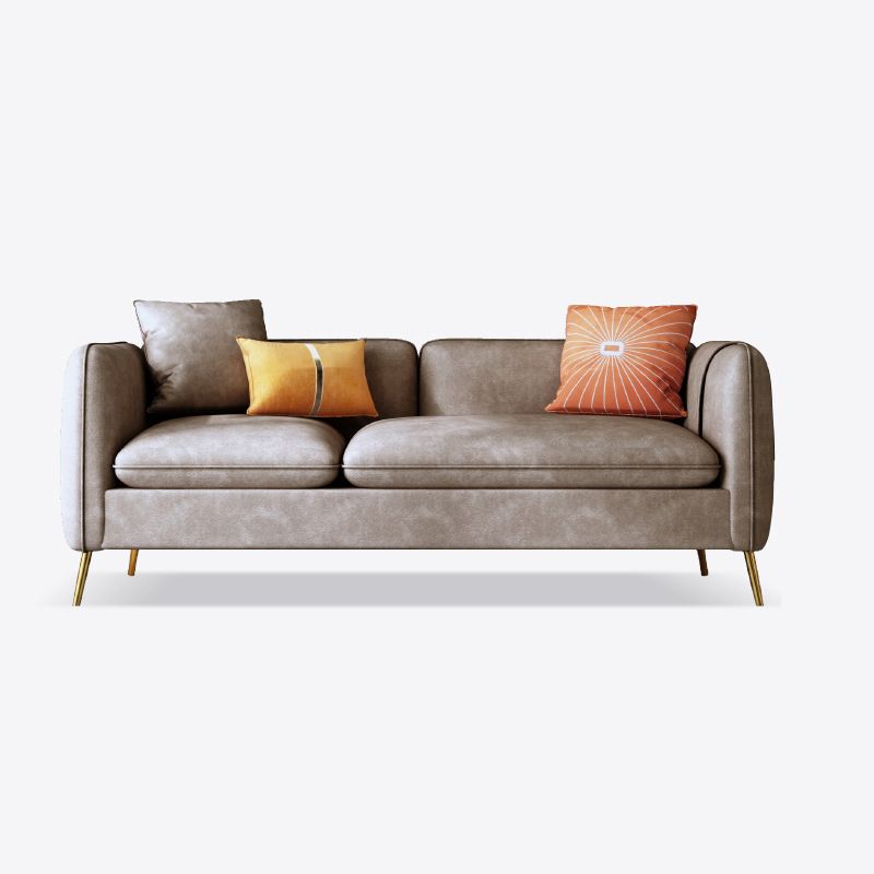 Mid-Century Modern Tuxedo Arm Sofa Faux Leather 29.92" High Seating Clearhalo 'furn' 'furn_sofas' 'Furniture' 'furniture_sofas' 'kitchen' 'kitchen_sofas' 'Living Room Furniture' 'Sofa' 'sofas' 1200x1200_693de265-6973-47b8-8b49-a074b7f48651