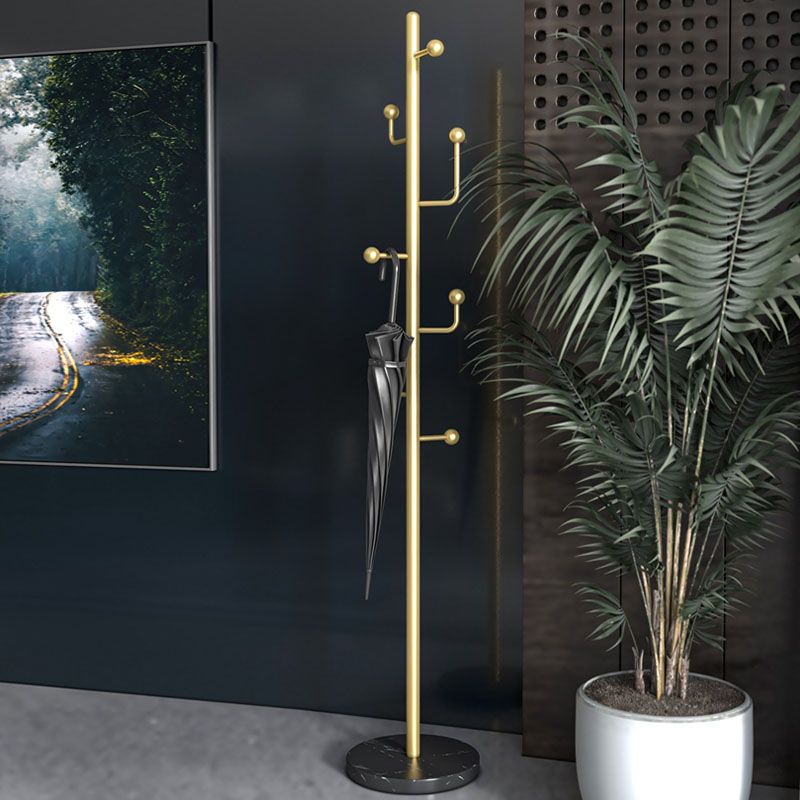 Metal Entry Hall Tree Marble Base Coat Hanger met 7 haken, 70,86 "H