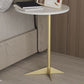 Modern Round Slate Side Table Pedestal Corner Table for Living Room