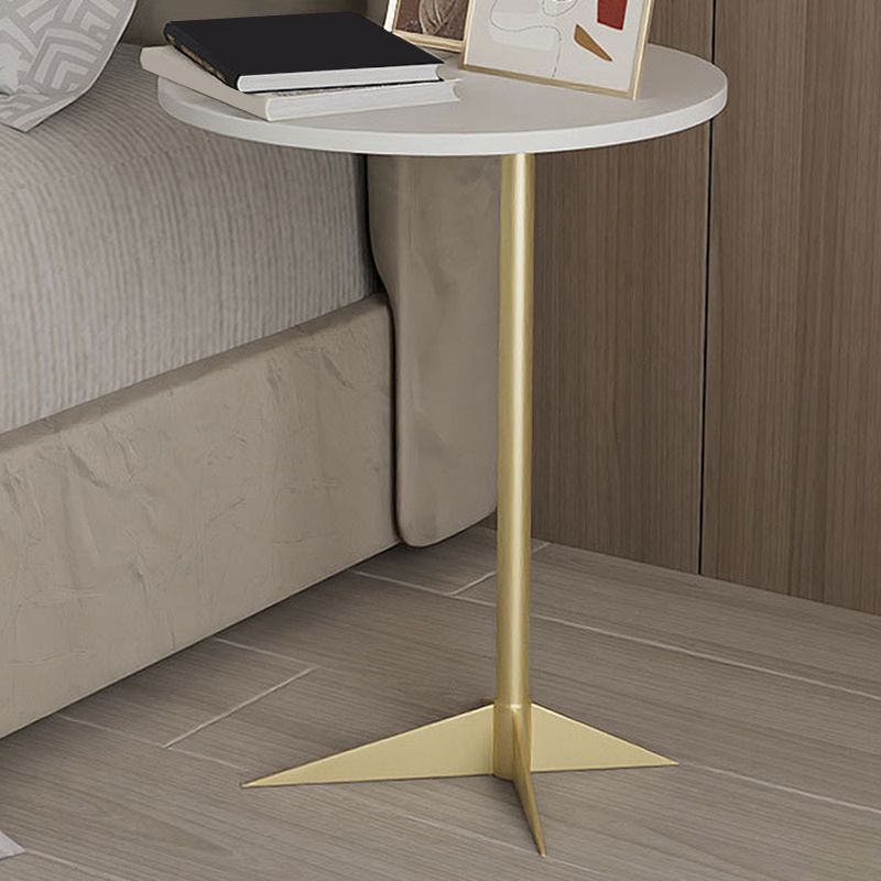 Modern Round Slate Side Table Pedestal Corner Table for Living Room