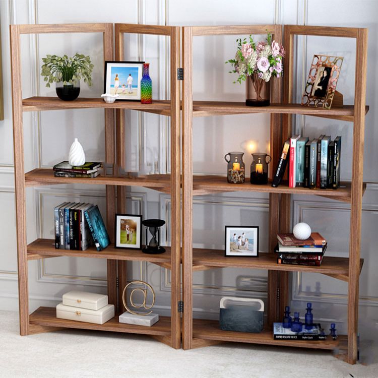 Open Back Folding Bookshelf Wood Contemporary Bookcase for Home Clearhalo 'Bookcases' 'furn' 'furn_bookcases' 'Furniture' 'Office Furniture' 1200x1200_693f5e6b-fc5b-40d0-bb32-e2e9f856376f