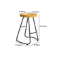 Modern Contoured Seat Pine Solid Wood Bar Stool with Iron Base Clearhalo 'Bar Furniture' 'Bar Stools' 'bar_stools' 'furn' 'furn_bar_stools' 'Furniture' 'Kitchen & Dining Furniture' 1200x1200_693ff919-f36f-4459-9545-ceb8cf322179