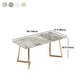 Metal Traditional Luxury Rectangle Dining Table with Sled Sintered Stone Table for Home Clearhalo 'Dining Tables & Seating' 'Dining Tables' 'dining_table' 'furn' 'furn_dining_table' 'Furniture' 'Kitchen & Dining Furniture' 1200x1200_6940e4ab-955f-4f76-b7b1-071e5ce64348