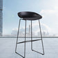 Tabouret de comptoir sans accoudoirs à dossier moderne, haut en métal avec coussin en plastique