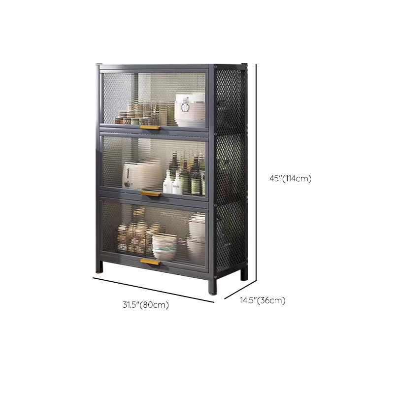 Serveur de restauration en métal et en plastique serveur de buffet noir contemporain