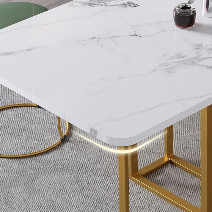 59'' Foldable Rectangle Dining Table in White Modern Extendable Table with Trestle Base Clearhalo ' dining_table' 'Dining Tables & Seating' 'Dining Tables' 'furn' 'furn_dining_table' 'Furniture' 'furniture_dining_table' 'Kitchen & Dining Furniture' 'kitchen&dining_furn' 'kitchen' 'kitchen_dining_table' 1200x1200_6943f322-ebc6-4174-85a1-b79599c32708