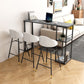 Industrial Rectangle Stone Pub Bar Table Indoor Black Iron Bar Dining Table with Shelf Clearhalo 'Bar Furniture' 'Bar Tables' 'bar_tables' 'furn' 'furn_bar_tables' 'Furniture' 'furniture_bar_tables' 'Kitchen & Dining Furniture' 1200x1200_694488a6-62b5-4be2-a031-774b3824d6ce