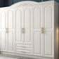 French Country Wardrobe White Colour Wooden Wardrobe Closet With 2 Drawers