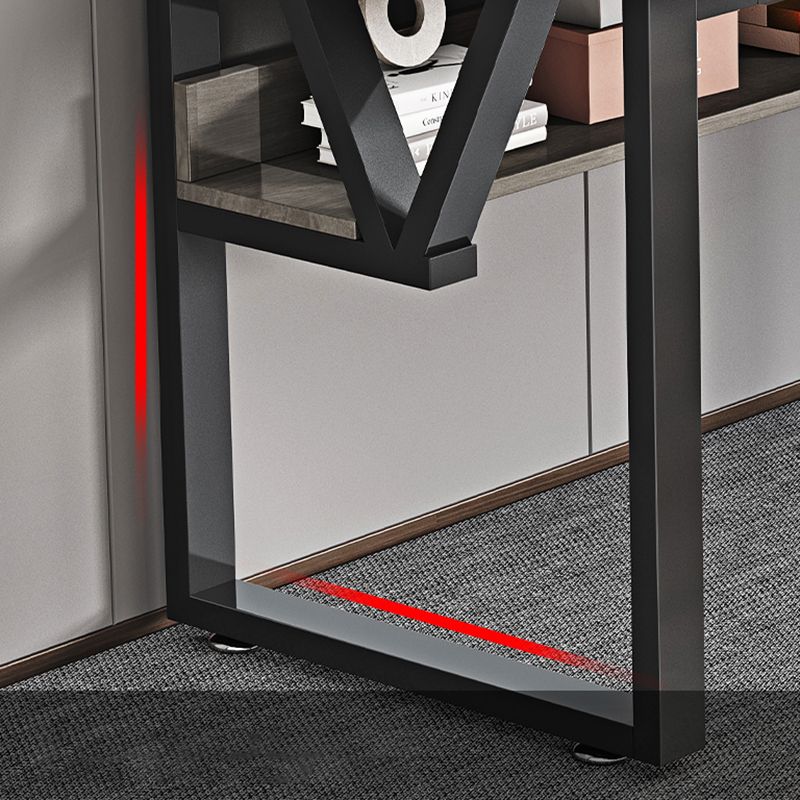 29.53 "H Industrial Computer Desk Antique Finish Gaming Desk met metalen benen