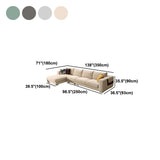 Divano stazionario di cotone moderno di divano e chaise a braccio quadrato a 4 posti