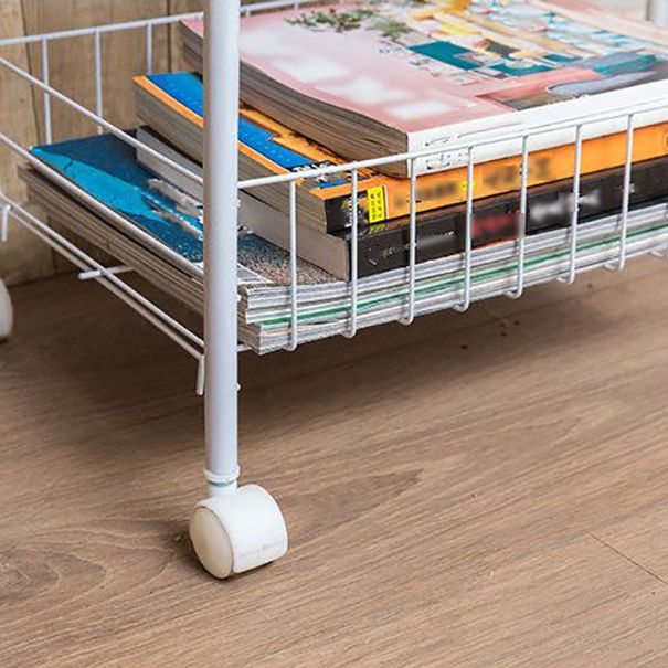 Industrial Iron Etagere Bookshelf Open Vertical Bookshelf with Caster Wheels Clearhalo 'Bookcases' 'furn' 'furn_bookcases' 'Furniture' 'furniture_bookcases' 'kitchen' 'kitchen_bookcases' 'Living Room Furniture' 'Office Furniture' 1200x1200_69472aec-6336-45bf-8eac-4463fe21dbc3