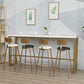Glam Wood Bar Table with Rectangle Table Top Gold Trestle Table - 42" H Clearhalo 'Bar Furniture' 'Bar Tables' 'bar_tables' 'furn' 'furn_bar_tables' 'Furniture' 'furniture_bar_tables' 'Kitchen & Dining Furniture' 1200x1200_69475641-3107-4bf0-8289-edc3eb800117