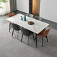 Contemporary Rectangle 4-foot Home Furniture Stone Dining Room Collection Clearhalo ' dining_table' 'Dining Tables & Seating' 'Dining Tables' 'furn' 'furn_dining_table' 'Furniture' 'furniture_dining_table' 'Kitchen & Dining Furniture' 'kitchen&dining_furn' 'kitchen' 'kitchen_dining_table' 1200x1200_69477e38-d35e-47dc-929a-3216e80d7454