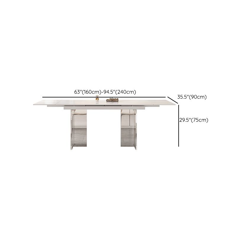 Extendable Dining Table Set 1/4/5/7 Pieces with Acrylic Base Kitchen Furniture Set Clearhalo 'Dining Room Sets' 'Dining Tables & Seating' 'dining_room_set' 'furn' 'furn_dining_room_set' 'Furniture' 'Kitchen & Dining Furniture' 1200x1200_6947b798-0b15-45d5-95d3-2690f2e1d335