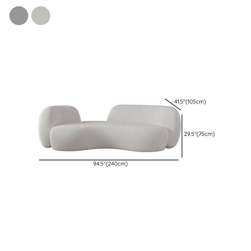 Contemporary Tuxedo Arm Curved Sofa Tight Back in Grey/White