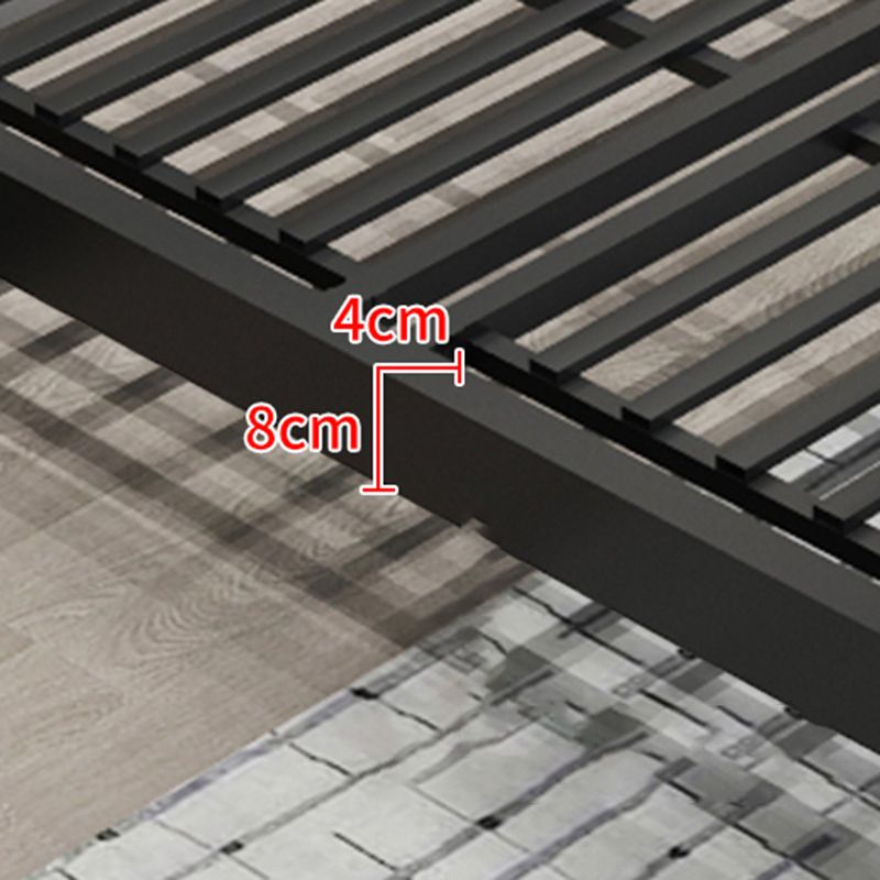 Eigentijdse metalen slat standaardbed met rechthoekig hoofdeinde