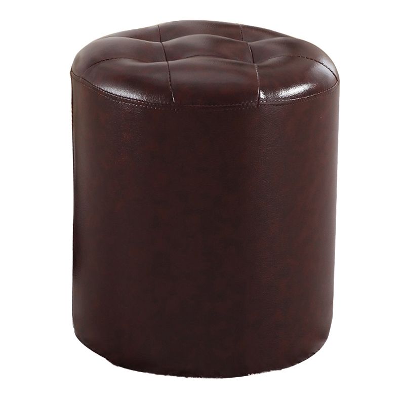 Round Genuine Leather Ottoman Standard Tufted Plain Water Resistant Modern Ottoman Clearhalo 'furn' 'furn_ottomans_poufs' 'Furniture' 'Living Room Furniture' 'Ottomans & Poufs' 'ottomans_poufs' 1200x1200_694e729d-7552-4b66-86ce-b6cacb87cd49