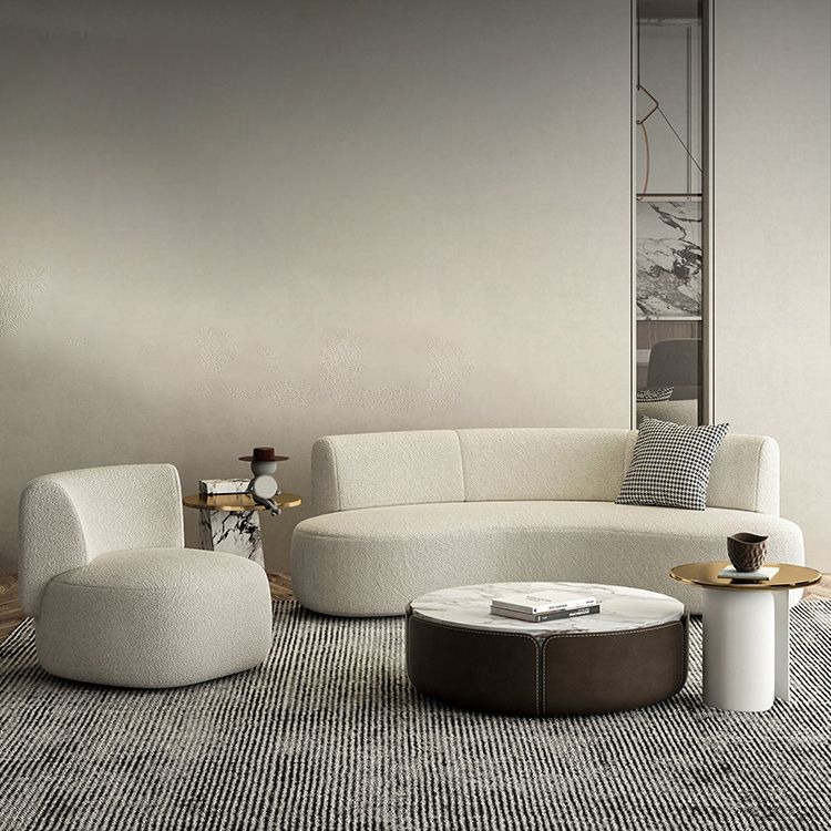 Contemporain 27,5 "H Canapa en laine avec dos sans bras et serré incurvé pour le salon