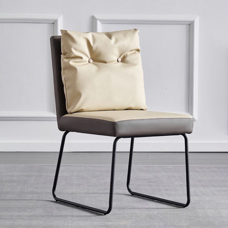 Modern Home Solid Back Chair Leather Matte Finish Dining Chair Clearhalo 'Dining Chairs' 'Dining Tables & Seating' 'dining_chair' 'furn' 'furn_dining_chair' 'Furniture' 'Kitchen & Dining Furniture' 1200x1200_6950b786-0833-43a2-b5d0-a86d52848bd6