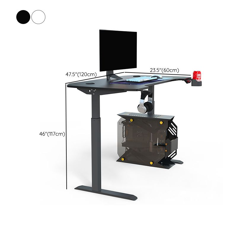 Hedendaagse t-vorm gaming bureau houten verstelbare gaming bureau