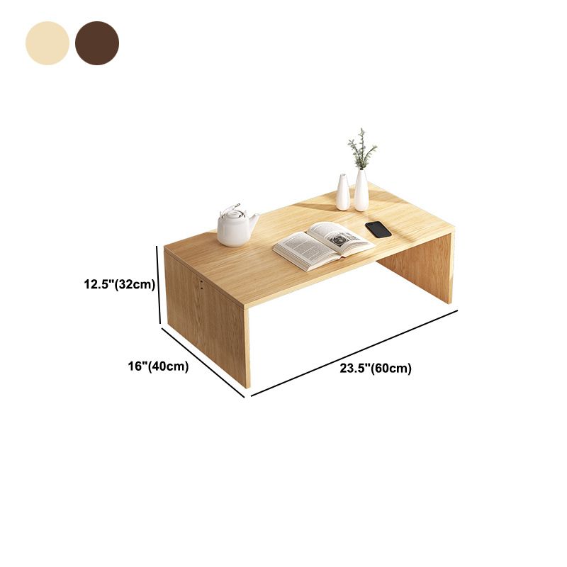 Brown Rectangular Coffee Table Sled Base Wooden Cocktail Table Clearhalo 'Coffee & Accent Tables' 'Coffee Tables' 'coffee_tables' 'furn' 'furn_coffee_tables' 'Furniture' 'Living Room Furniture' 1200x1200_69526a1c-a8c9-4fb1-9b8a-5946be39201b