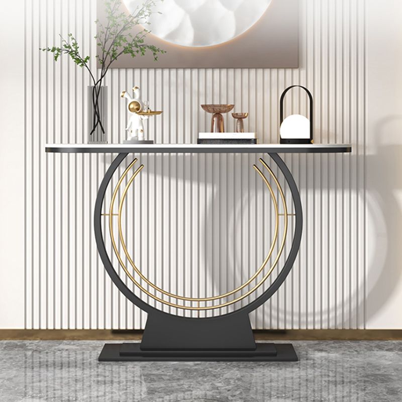 Tavolo da console resistente alla mezza luna ardesia glam