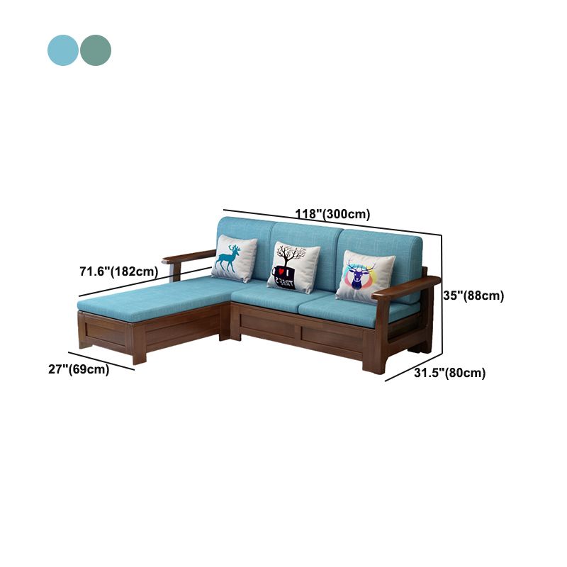 Noordse stof woonkamer bank chaise square arm kussens sofa bed