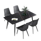 Rectangle Stone Dining Table Modern Dining Table with 4 Black Legs Clearhalo 'Dining Tables & Seating' 'Dining Tables' 'dining_table' 'furn' 'furn_dining_table' 'Furniture' 'furniture_dining_table' 'Kitchen & Dining Furniture' 1200x1200_695353d3-dd09-4969-baaa-17c7a55c0c20