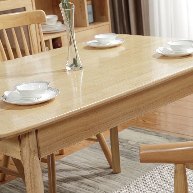 Modern Rubberwood Rectangular Dining Table Solid Wood Table in Wood Color Clearhalo ' dining_table' 'Dining Tables & Seating' 'Dining Tables' 'furn' 'furn_dining_table' 'Furniture' 'furniture_dining_table' 'Kitchen & Dining Furniture' 'kitchen&dining_furn' 'kitchen' 'kitchen_dining_table' 1200x1200_6953cb1f-f471-4fff-9146-6338c8bce491