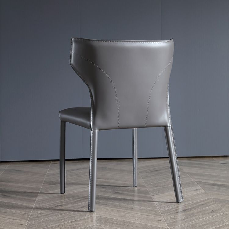 Moderne lederen eetstoelen stoelen Wingback zijstoel voor restaurantgebruik