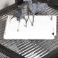 Contemporary Square Nesting Coffee Table Set with Glass Top and Iron Base