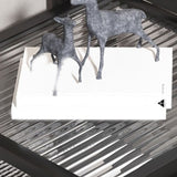 Contemporary Square Nesting Coffee Table Set with Glass Top and Iron Base