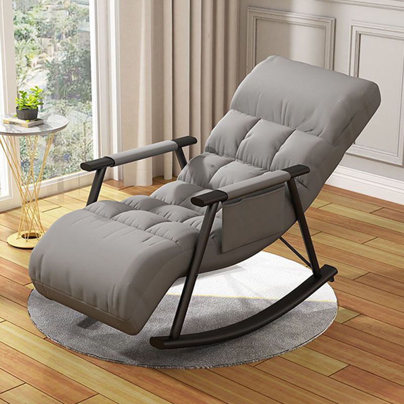 Contemporary Rocker Chair Metal Frame Spindle Rocker Chair with Cushions Clearhalo 'Chairs & Seating' 'furn' 'furn_rocking_chairs' 'Furniture' 'Living Room Furniture' 'Rocking Chairs' 'rocking_chairs' 1200x1200_69592613-779e-41d5-9158-18f2ad8bc040