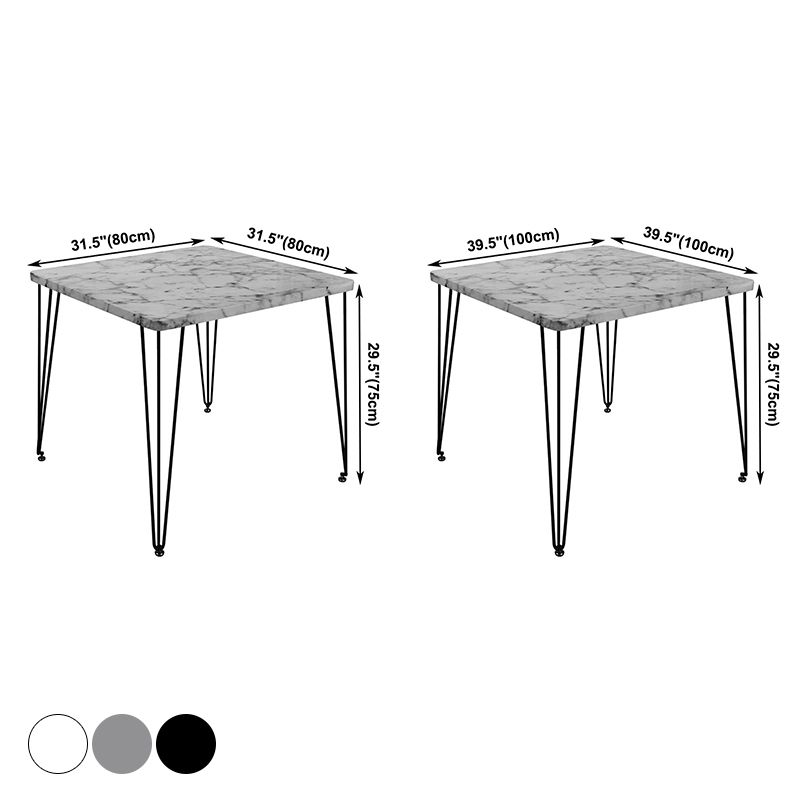 Industrial Style Sintered Stone Dining Table 4 Legs Base Square Table for Home Clearhalo ' dining_table' 'Dining Tables & Seating' 'Dining Tables' 'furn' 'furn_dining_table' 'Furniture' 'furniture_dining_table' 'Kitchen & Dining Furniture' 'kitchen&dining_furn' 'kitchen' 'kitchen_dining_table' 1200x1200_695998c2-52a3-4f90-96c7-dfb6cc338588