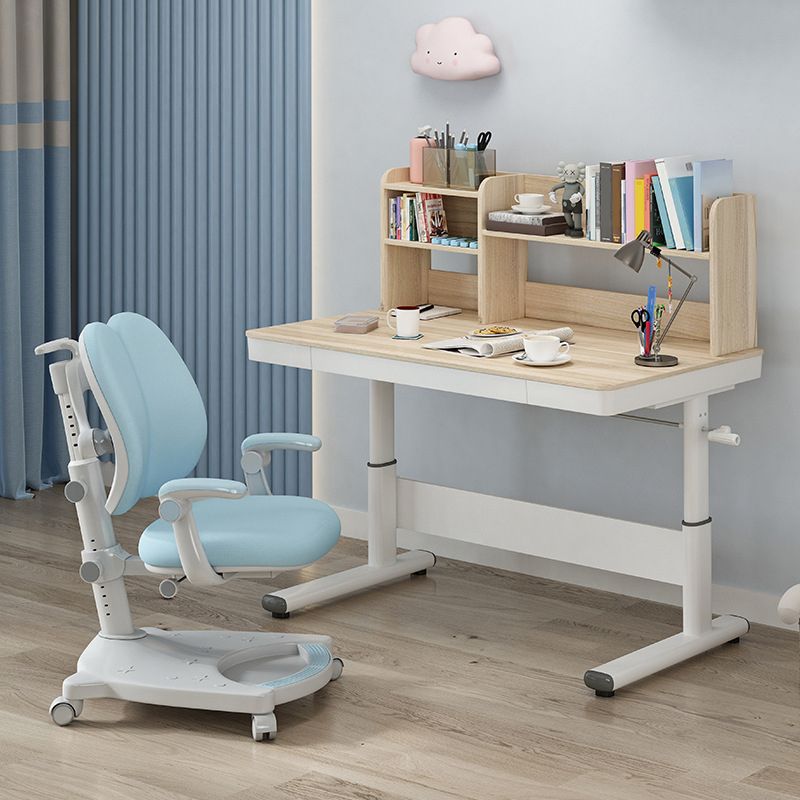 Contemporary Wooden Writing Desk 51.2"H Adjustable Desk for Home Clearhalo 'furn' 'furn_office_desk' 'Furniture' 'Office Desks' 'Office Furniture' 'office_desk' 1200x1200_695a1bf0-e021-4dbf-974f-de800d7eeacf