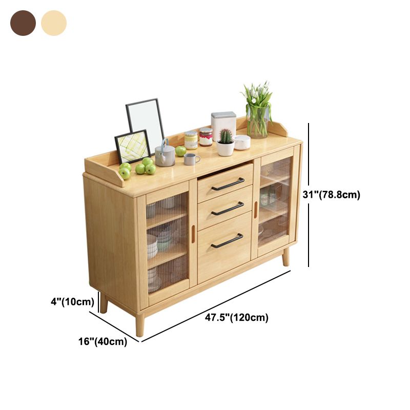 Rubber Wood Dining Server Contemporary Living Room Sideboard with Door Clearhalo 'buffet_sideboard' 'Buffets & Sideboards' 'furn' 'furn_buffet_sideboard' 'Furniture' 'Kitchen & Dining Furniture' 1200x1200_695a50a9-c925-4c28-b800-57bef97705ba