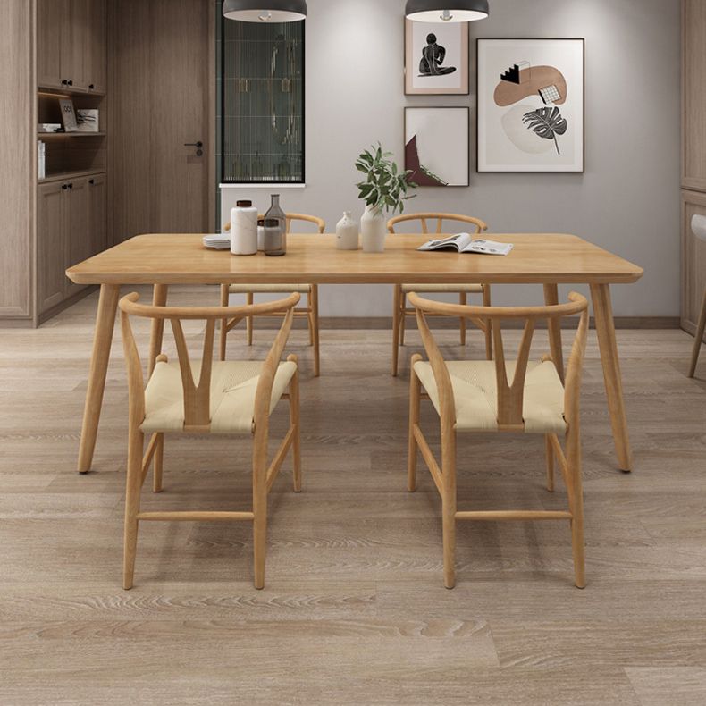 Dining Room Simple Solid Wood Rectangular Dining Table with 4 Legs Base Clearhalo ' dining_table' 'Dining Tables & Seating' 'Dining Tables' 'Furniture' 'furniture_dining_table' 'Kitchen & Dining Furniture' 'kitchen&dining_furn' 'kitchen' 'kitchen_dining_table' 1200x1200_695a57bd-1f34-4c07-b70c-0b4f3290d52e