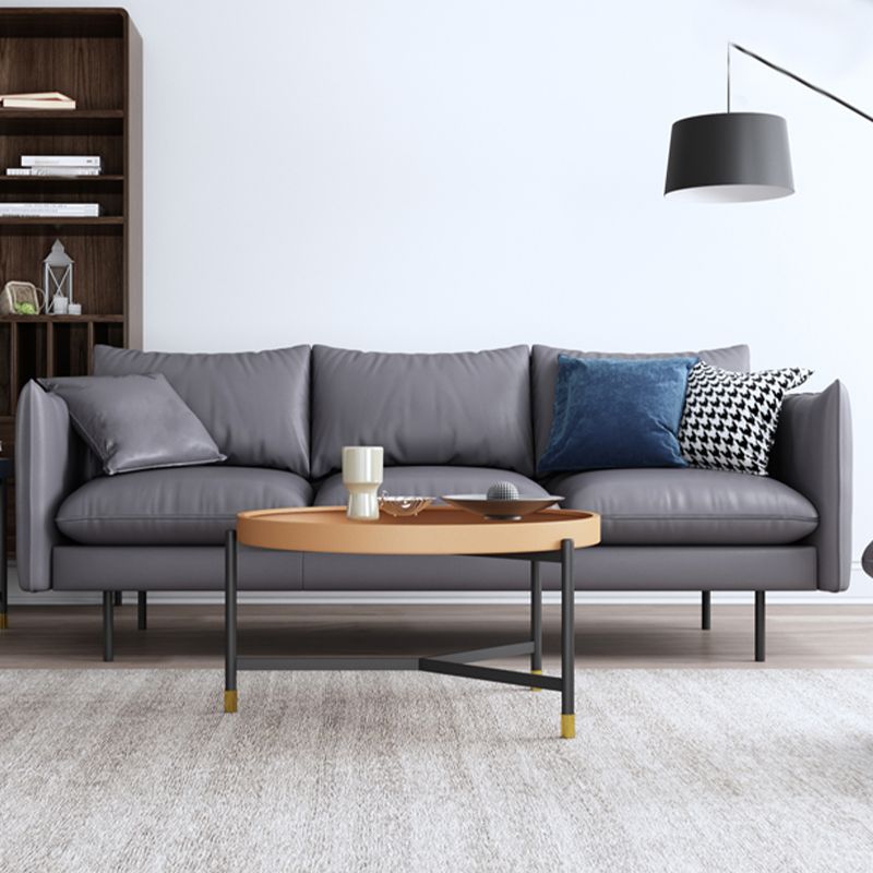 Modern Style Square Armrest Latex Cushions Fill The Grey/brown Sofa Clearhalo 'furn' 'furn_sofas' 'Furniture' 'furniture_sofas' 'kitchen' 'kitchen_sofas' 'Living Room Furniture' 'Sofa' 'sofas' 1200x1200_695ae57d-1687-4ebb-bf51-a67323036e9c