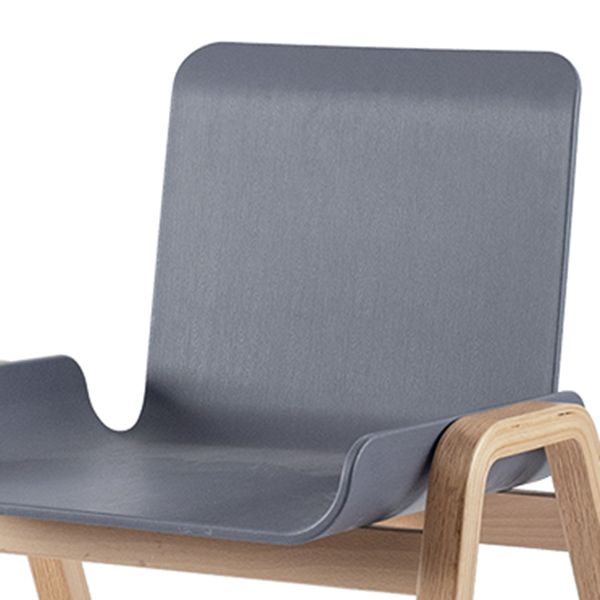 Contemporary Dining Plastic Chairs Armless Chair with Wood Legs for Home