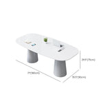 29 "H Hedendaags Executive Desk Oval Wit Wood Writing Desk