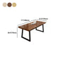 Rectangle Writing Table Industrial Solid Wood Office Desk with Seld Base