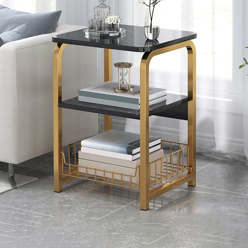Glam Metal Side Table with Shelves Geometric Stone Top Accent Side Table Clearhalo 'Coffee & Accent Tables' 'End & Side Tables' 'end_side_tables' 'furn' 'furn_end_side_tables' 'Furniture' 'Living Room Furniture' 1200x1200_696105b9-829a-490b-842f-e56f6aaa285a