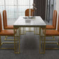 Metal Traditional Luxury Rectangle Indoor Table Marble Top Table with 4 Legs Clearhalo ' dining_table' 'Dining Tables & Seating' 'Dining Tables' 'furn' 'furn_dining_table' 'Furniture' 'furniture_dining_table' 'Kitchen & Dining Furniture' 'kitchen&dining_furn' 'kitchen' 'kitchen_dining_table' 1200x1200_6961b83b-db01-4e96-856e-bd7bb0e7d322