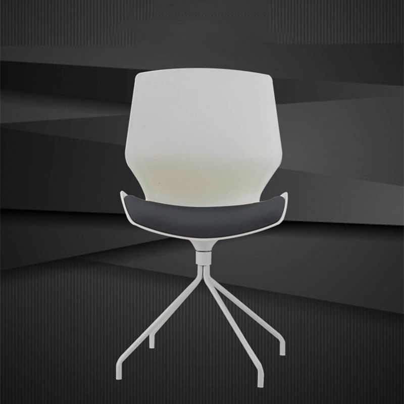 Modern No Wheels Desk Chair White Cotton Armless Office Chair Clearhalo 'furn' 'furn_office_chair' 'Furniture' 'Office Chairs' 'Office Furniture' 'office_chair' 1200x1200_6961d33e-affa-432b-983e-95e951b5237a