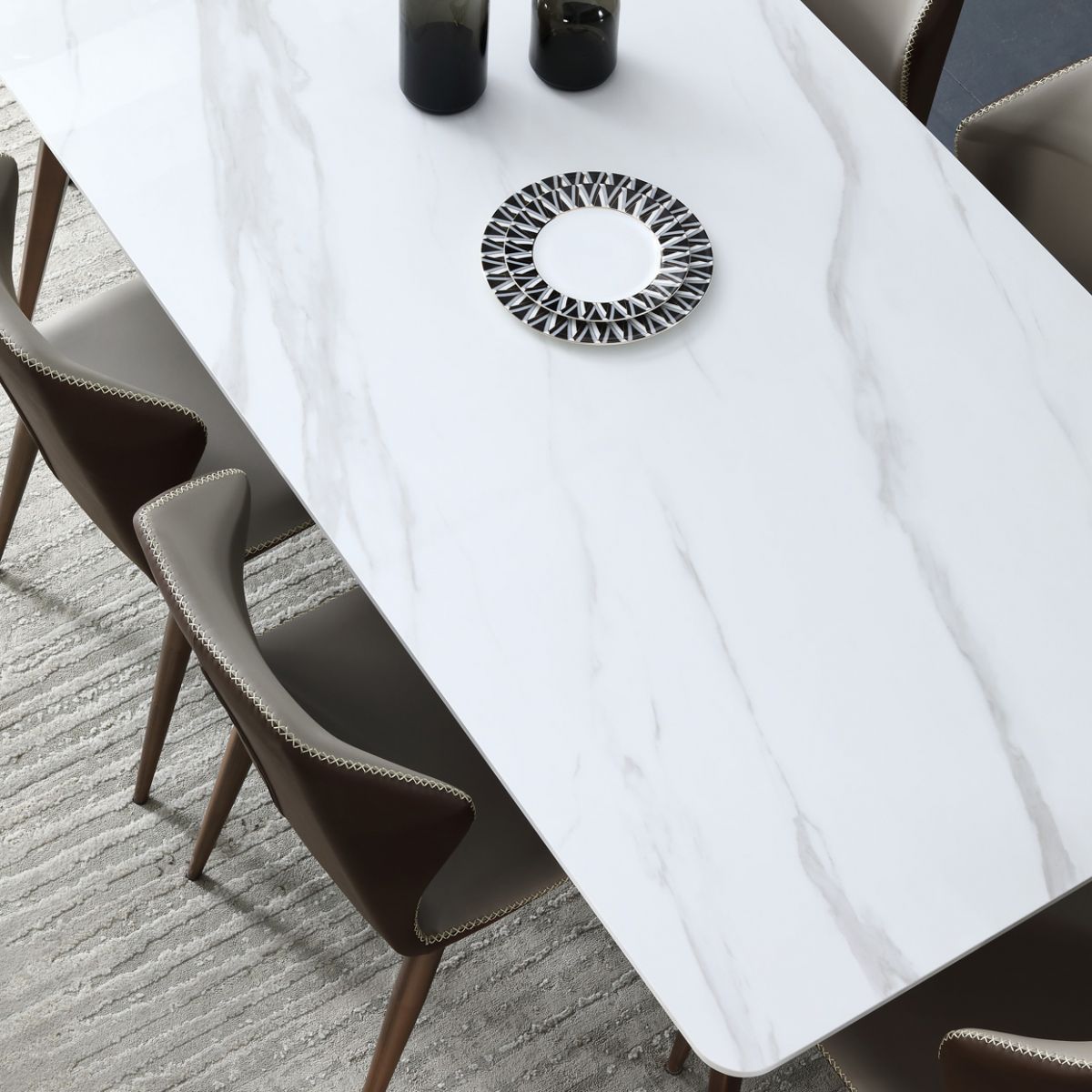 Mid-Century Modern Sintered Stone Table 4 Legs Rectangle Table for Home Clearhalo ' dining_table' 'Dining Tables & Seating' 'Dining Tables' 'furn' 'furn_dining_table' 'Furniture' 'furniture_dining_table' 'Kitchen & Dining Furniture' 'kitchen&dining_furn' 'kitchen' 'kitchen_dining_table' 1200x1200_69620690-d38b-4c44-831d-b75959d24a47