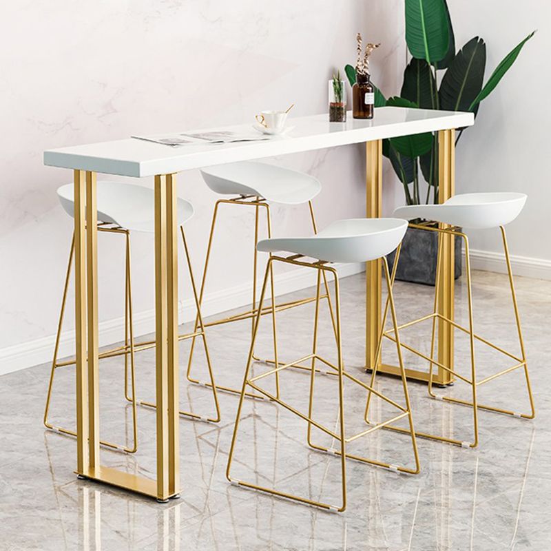 Dining Room Rectangle Wood Top Counter Table Gold Legs Glam Style Bar Table Clearhalo 'Bar Furniture' 'Bar Tables' 'bar_tables' 'furn' 'furn_bar_tables' 'Furniture' 'furniture_bar_tables' 'Kitchen & Dining Furniture' 'kitchen&dining_furn' 'kitchen' 1200x1200_696243d0-34ec-4067-8d55-98bc660338a3